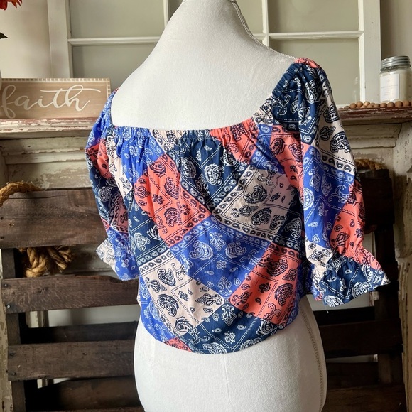 WRANGLER RETRO Cropped 3/4 Sleeve Top Small - Picture 3 of 5